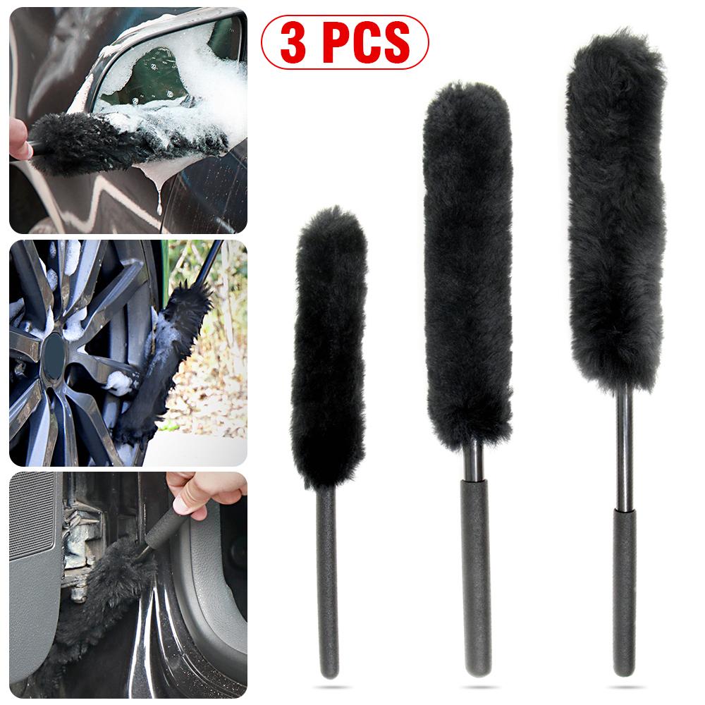 Kit Cepillos Llantas Microfibra 3 Medidas Detailing - Imagen 2